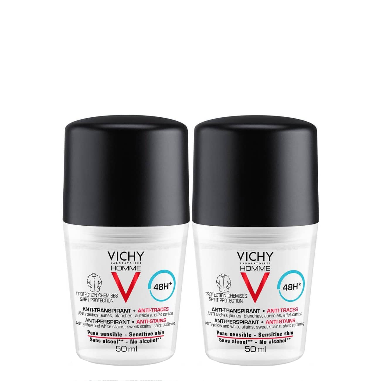 Vichy Homme Pack Desodorizante Antimanchas 48h 2x50ml