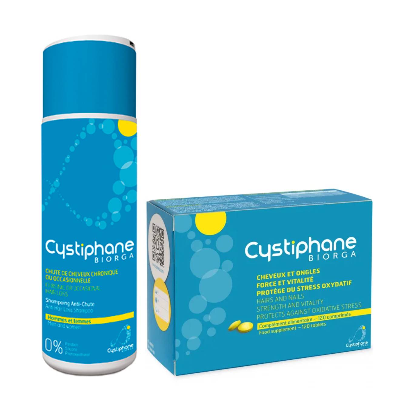 Cystiphane Biorga Pack Suplemento Fortificante + Shampoo Antiqueda