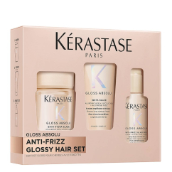 Kérastase Gloss Absolu Coffret Anti-Frizz Shampoo 80ml + Condicionador 45ml + Spray 75ml