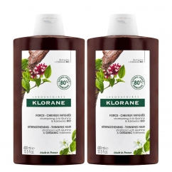 Klorane Quinina Bio Duo Shampoo Fortificante Antiqueda 2x400ml 