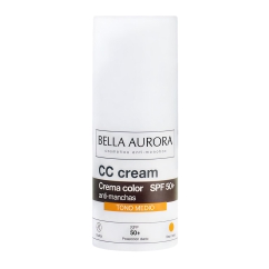 Bella Aurora CC Cream Creme Corretor Antimanchas Tom Médio SPF50+ 30ml