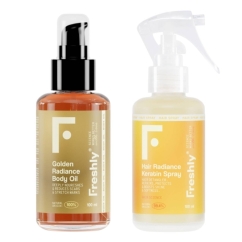 Freshly Pack Bestsellers Keratin Spray + Golden Radiance Óleo Corporal