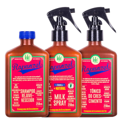 Lola Kit Rapunzel Shampoo Rejuvenescedor 250ml + Tónico do Crescimento 250ml + Milk Spray Condicionador Leave-In 250ml