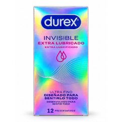 Durex Invisible Extra Lubrificado Preservativos 12unid.