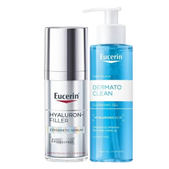 Eucerin Hyaluron-Filler 3x Effect Sérum Epigenetic 30ml Oferta Dermatoclean Gel de Limpeza Refrescante 200ml