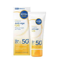 Nivea Sun Creme UV Rosto Q10 Protetor Solar Antienvelhecimento e Antipigmentos FPS50+ 40ml