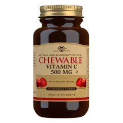 Solgar Vitamina C Mastigável Sabor Arando e Framboesa 500mg Comprimidos 90un.