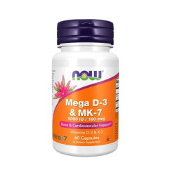 Now Vitamin D-3 5000 UI + Vitamin K2 MK7 Cápsulas 60un.