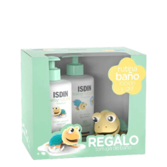 ISDIN Baby Naturals Pack de Banho Higiene e Hidratação Gel Shampoo 400ml + Loção Corporal 400ml + Tartaruga 1un