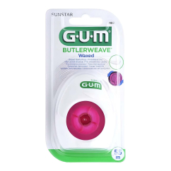 GUM Butlerweave Fio Dentário Encerado para Remoção de Placa 55m
