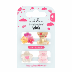 Invisibobble Kids Clipstar Bearly Bloomed Ganchos de Cabelo 4un.