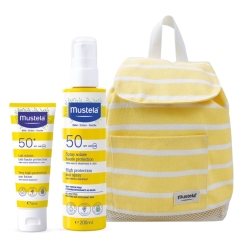 Mustela Solar Mochila Amarela Pack Spray + Leite