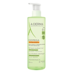 A-Derma Exomega Control Gel Limpeza Corpo e Cabelo ECO Pele Atópica 500ml