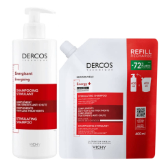 Dercos Energy+ Shampoo Estimulante Antiqueda 390ml + Recarga 400ml