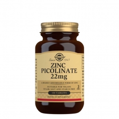 Solgar Picolinato de Zinco 22 mg 100 comprimidos