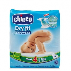 Chicco Dry Fit Maxi T4 Fraldas 8-18kg 19unid.