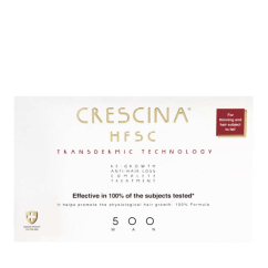 Crescina HFSC Transdermic 500 Homem Ampolas Tratamento Completo Queda de Cabelo 10+10un.