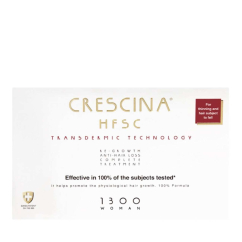 Crescina HFSC Transdermic 1300 Mulher Ampolas Tratamento Completo Queda de Cabelo 10+10un.