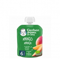 Gerber Bio Manga Pacotinho Fruta Sem Açúcar 6M+ 90g