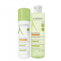 A-Derma Exomega Control Kit Anti-Prurido Spray + Gel de Limpeza