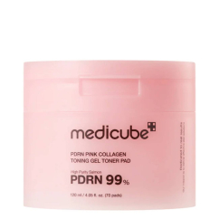 Medicube PDRN Pink Collagen Gel Toner Pad Discos Gel Refirmantes e Iluminadores 70un.