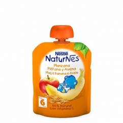 Nestlé Naturnes Pacotinho Fruta Maçã-Banana-Aveia 6M+ 90gr