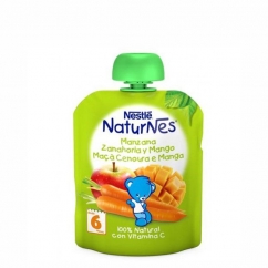 Nestlé Naturnes Pacotinho Fruta Maçã-Cenoura-Manga 6M+ 90gr