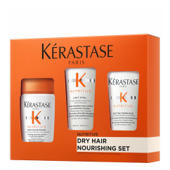 Kérastase Nutritive Coffret Cabelos Secos Shampoo 80ml + Condicionador 75ml + Leite 50ml