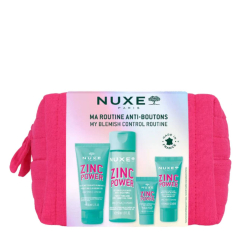 Nuxe Zinc Power Coffret Rotina Anti-Imperfeições Gel de Limpeza 30ml + Loção 50ml + Sérum 5ml + Fluido 15ml