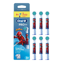 Oral-B Recargas Escovas Elétrica Pro Kids 3+ Homem-Aranha Branco 6un.