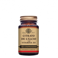 Solgar Citrato de Cálcio com Vitamina D3 60 comprimidos