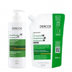 Dercos Pack Shampoo Anticaspa Seca 390ml + 500ml