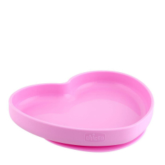 Chicco Prato Silicone Heart com Ventosa 9m+ 1un. Rosa