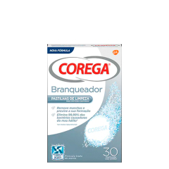 Corega Branqueador Pastilhas Limpeza 30unid.