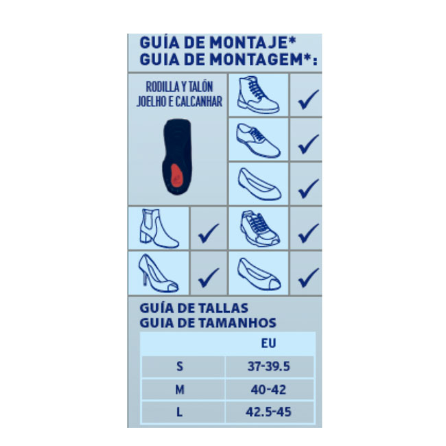 Scholl In-Balance Palmilhas Joelho e Calcanhar Tamanho 40 42