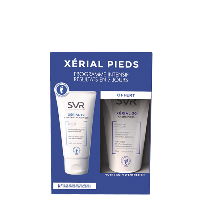 Embalagem SVR Xerial 50 Creme Extrema Pied 50ml + Xerial 30 Creme Para Pés 50ml